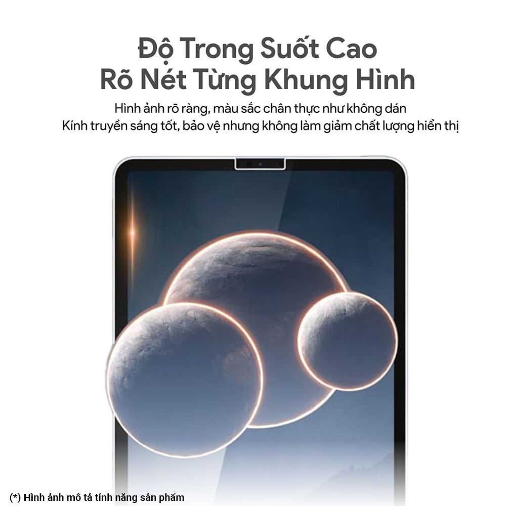 Miếng dán kính cường lực iPad Air 11 inch DEKEY Premium with applicator Màu Trắng