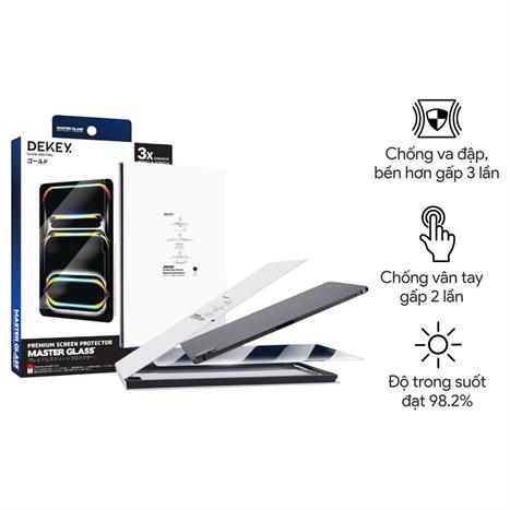 Miếng dán kính cường lực iPad 10.9 inch/11 inch DEKEY Premium with applicator Màu Trắng