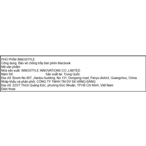 Phủ phím Innostyle Macbook Air M1 13 inch IKC2337NAV Trắng Màu Trắng