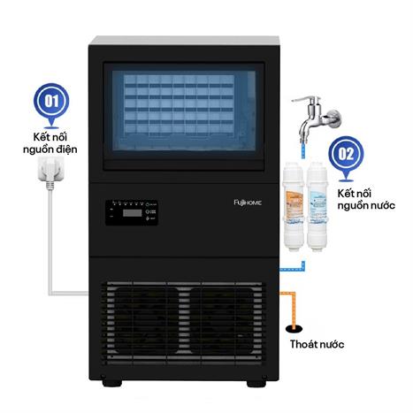 Máy làm đá lọc nước UF FUJIHOME IM45C Màu Đen