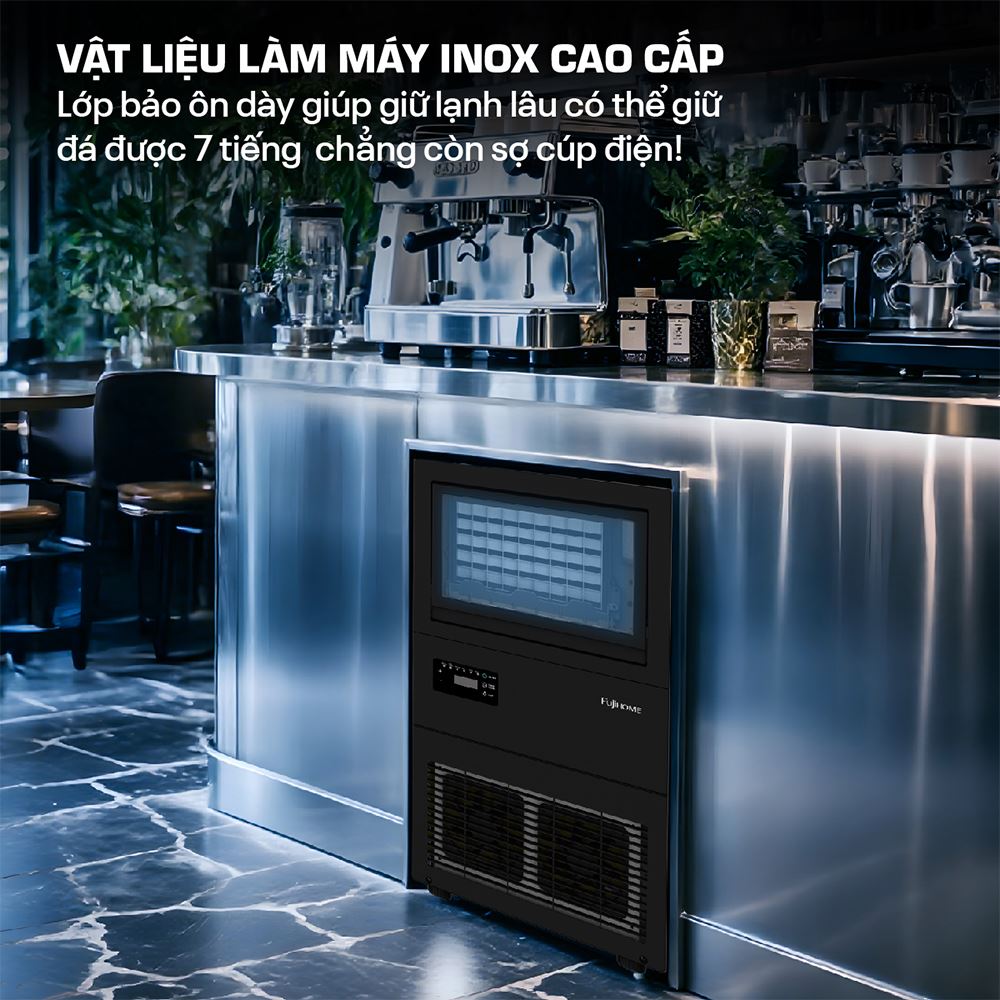 Máy làm đá lọc nước UF FUJIHOME IM45C Màu Đen