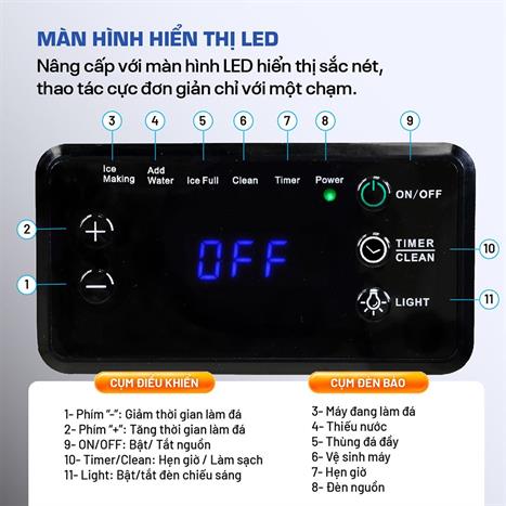Máy làm đá lọc nước UF FUJIHOME IM70C Màu Xám