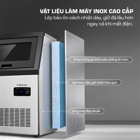 Máy làm đá lọc nước UF FUJIHOME IM70C Màu Xám