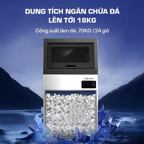 Máy làm đá lọc nước UF FUJIHOME IM70C Màu Xám