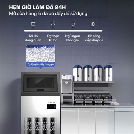 Máy làm đá lọc nước UF FUJIHOME IM70C Màu Xám