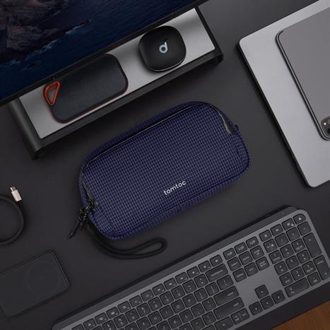 Túi đựng phụ kiện Tomtoc Premium Light-T12 Tech Organizer T12M1B1 Màu Xanh Navy