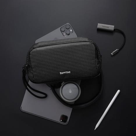 Túi đựng phụ kiện Tomtoc Premium Light-T12 Tech Organizer T12M1D2 Màu Đen