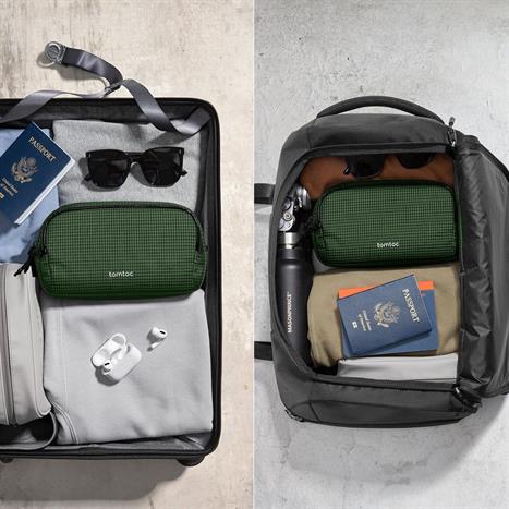 Túi đựng phụ kiện Tomtoc Premium Light-T12 Tech Organizer T12M1T2 Màu Xanh lá