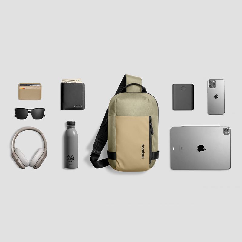 Túi đeo chéo Tomtoc Crossbody EDC Sling Bag T24S1K1 Màu Khaki/xanh
