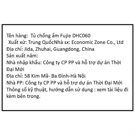 Tủ chống ẩm FujiE DHC60 60 lít Màu Đen