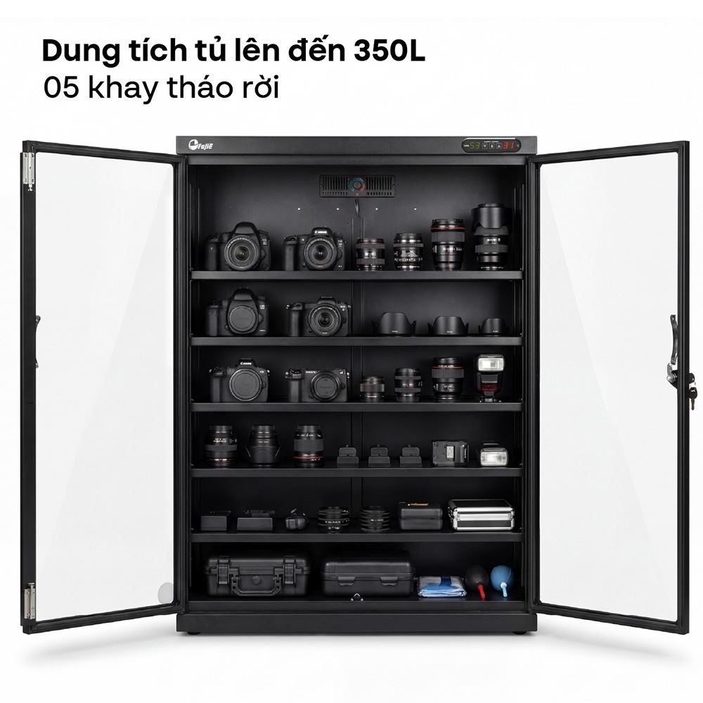Tủ chống ẩm Fujie DHC350 350 lít Màu Đen