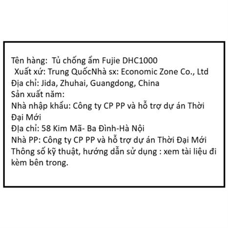 Tủ chống ẩm FujiE DHC1000 1000 lít Màu Đen