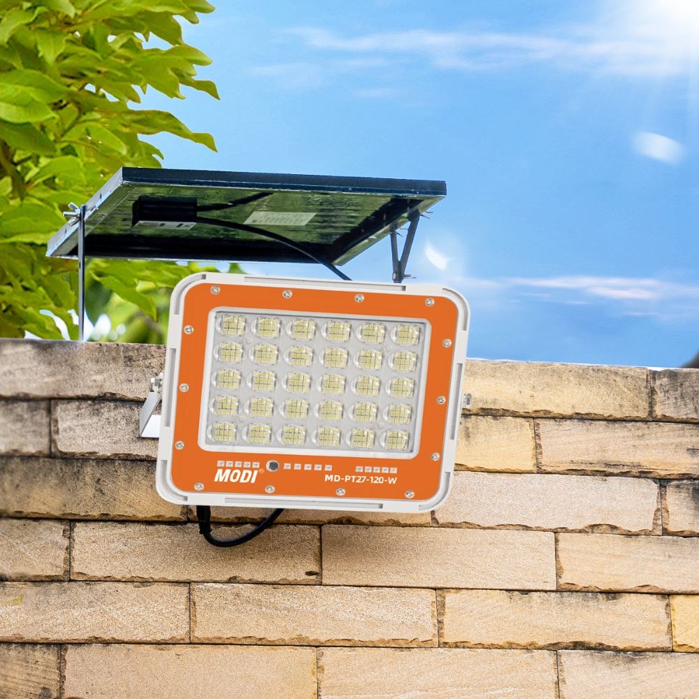 Đèn pha năng lượng mặt trời Modi MD-PT27-120-PRO Màu Đen