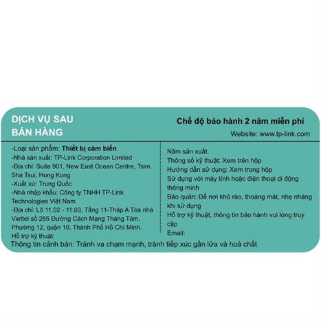 Cảm biến nhiệt độ và đổ ẩm thông minh TP-Link Tapo T310 Màu Trắng