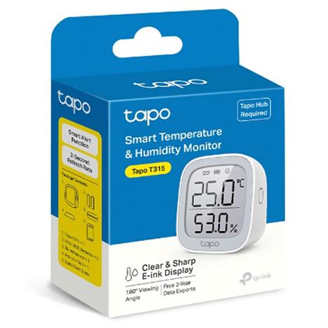 Cảm biến nhiệt độ và đổ ẩm thông minh TP-Link Tapo T315 Màu Trắng