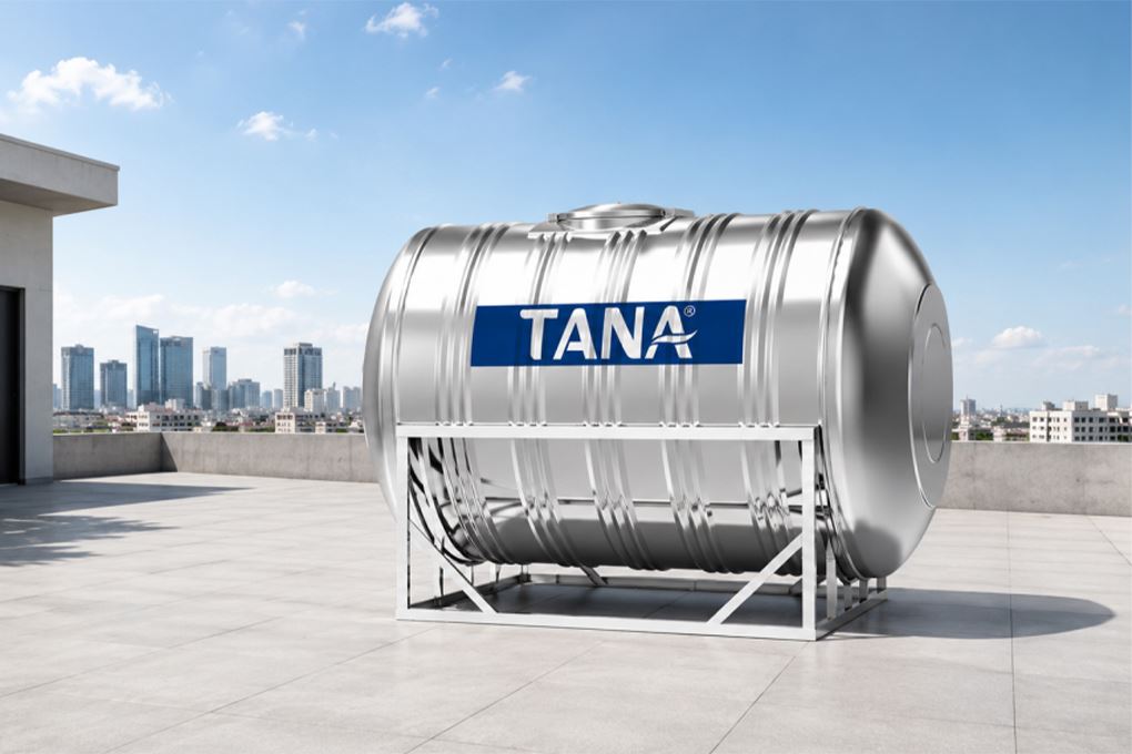 Bồn nước inox ngang 2000 lít Tân Á BI-TA-2000N Màu Bạc Inox