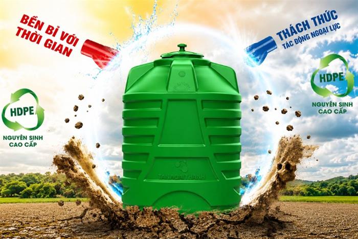 Bồn nước nhựa đứng 500 lít Tân Á Đại Thành Plasman BN-PL500D Màu Xanh lá