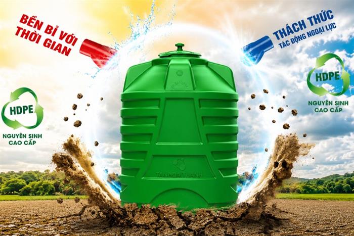 Bồn nước nhựa đứng 1000 lít Tân Á Đại Thành Plasman BN-PL1000D Màu Xanh lá