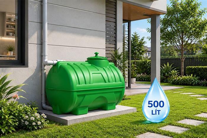 Bồn nước nhựa ngang 500 lít Tân Á Đại Thành Plasman BN-PL500N Màu Xanh lá