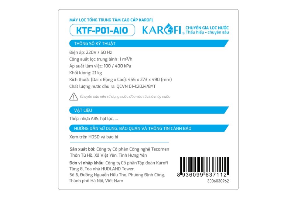 Máy lọc tổng đầu nguồn Karofi KTF-P01-AIO - 5