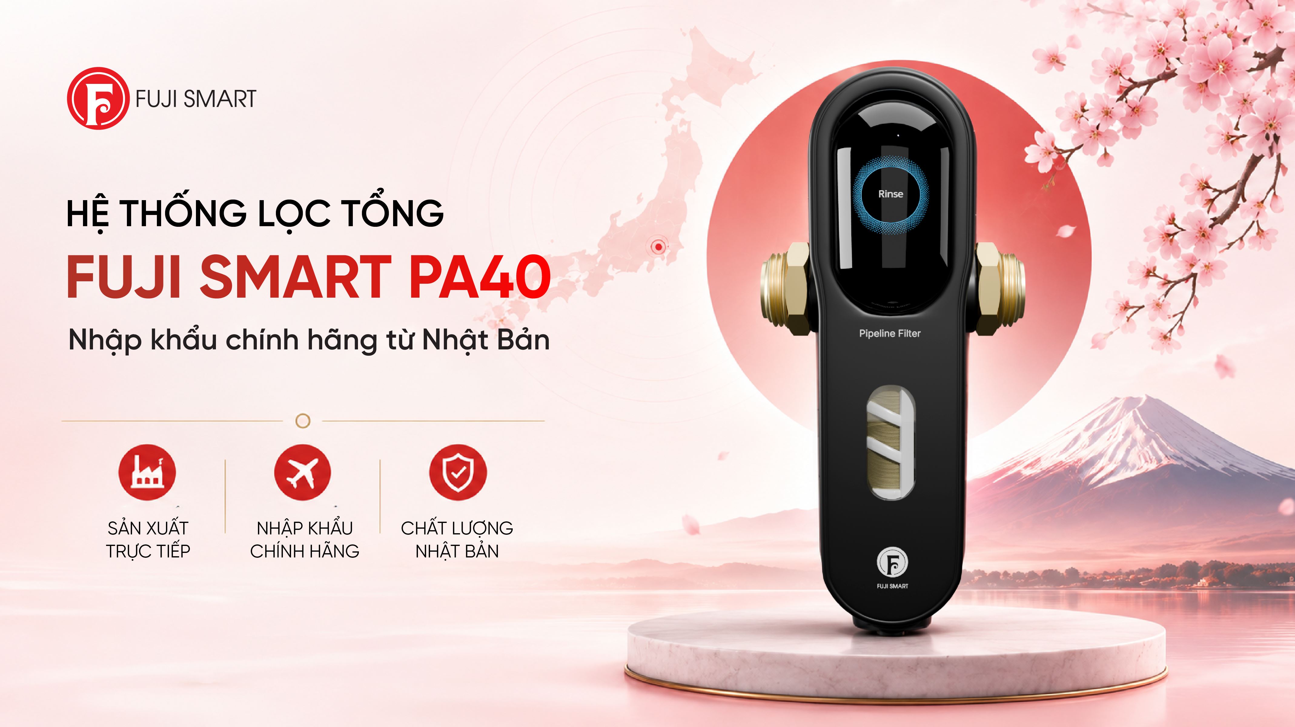 Máy lọc tổng đầu nguồn Fuji Smart PA40 Màu Đen