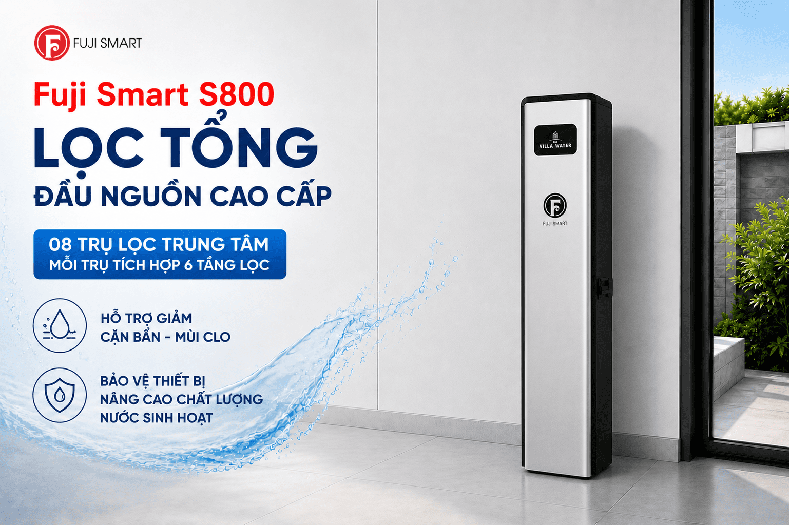 Máy lọc tổng đầu nguồn Fuji Smart S800 Màu Đen - Xám