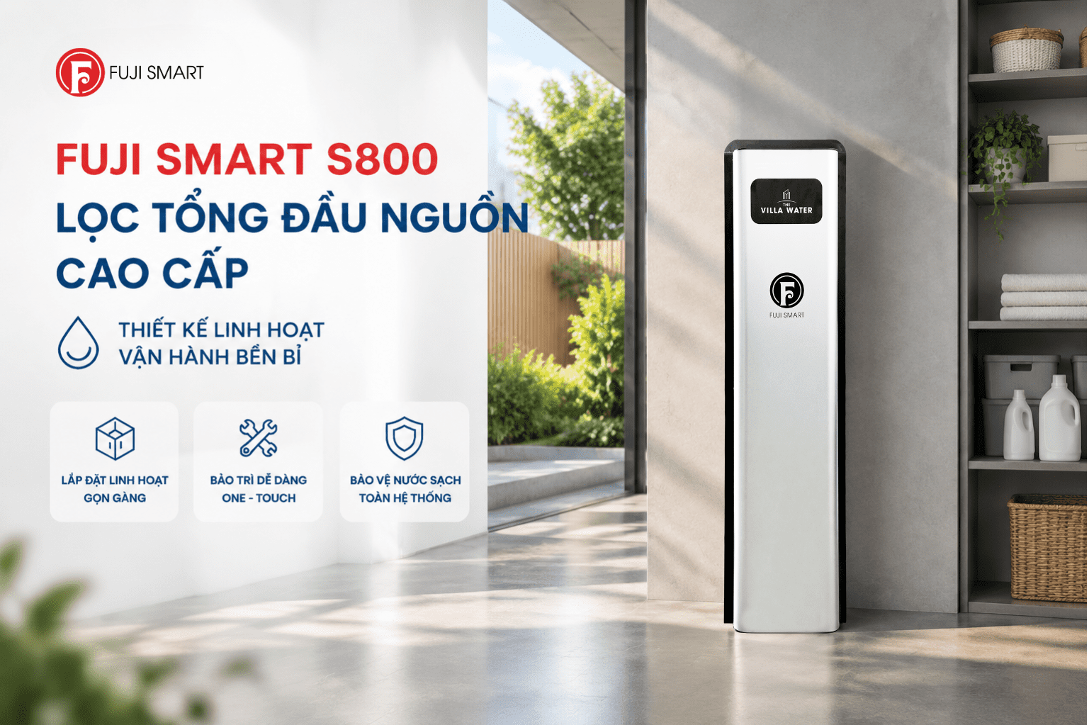 Máy lọc tổng đầu nguồn Fuji Smart S800 Màu Đen - Xám