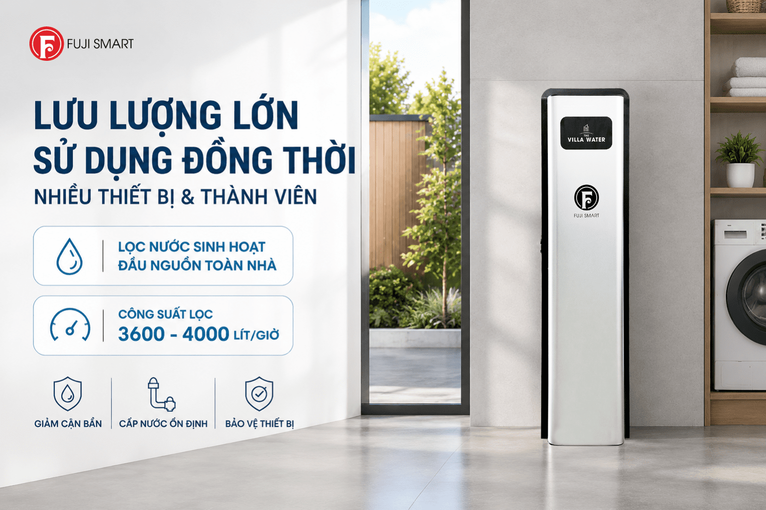 Máy lọc tổng đầu nguồn Fuji Smart S800 Màu Đen - Xám