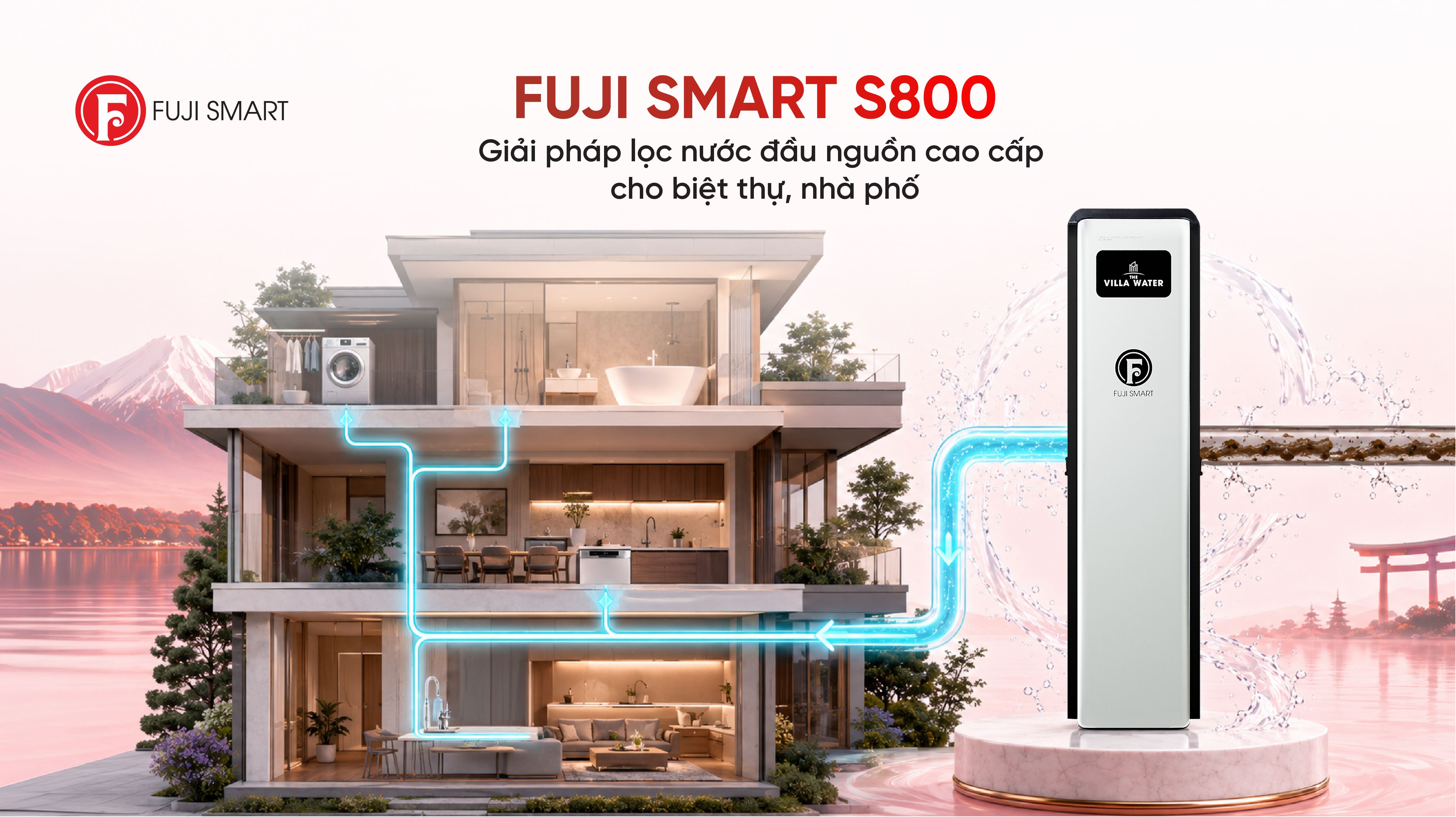 Máy lọc tổng đầu nguồn Fuji Smart S800 Màu Đen - Xám