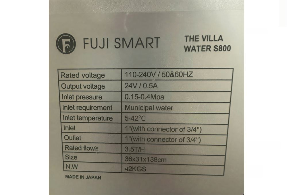 Máy lọc tổng đầu nguồn Fuji Smart S800 Màu Đen - Xám