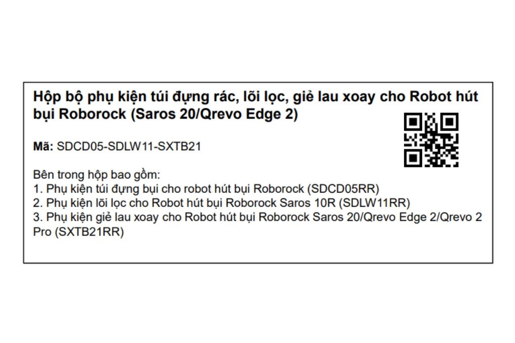 Bộ phụ kiện Robot hút bụi Roborock Saros 20/ Qrevo Edge 2 - 7