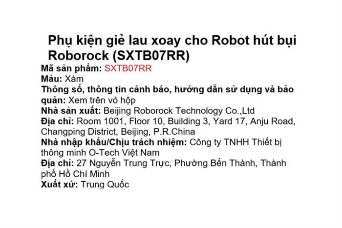 Phụ kiện Giẻ lau dùng cho Robot hút bụi Roborock Qrevo 5AE/ Qrevo 798/ Qrevo 5V1/ Qrevo S Pro Màu Trắng