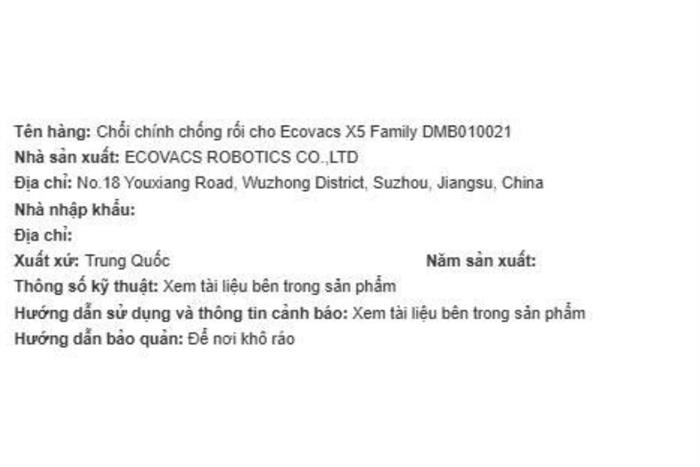 Phụ kiện Chổi chính dùng cho Robot hút bụi Ecovacs X5 PRO OMNI Màu Trắng