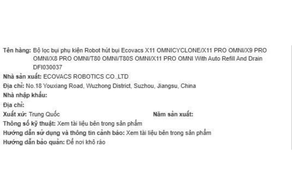 Phụ kiện Màng lọc dùng cho Robot hút bụi Ecovacs X11 OMNICYCLONE/ X11 PRO OMNI/ X8 PRO OMNI / T80S OMNI/ T80 OMNI - 2