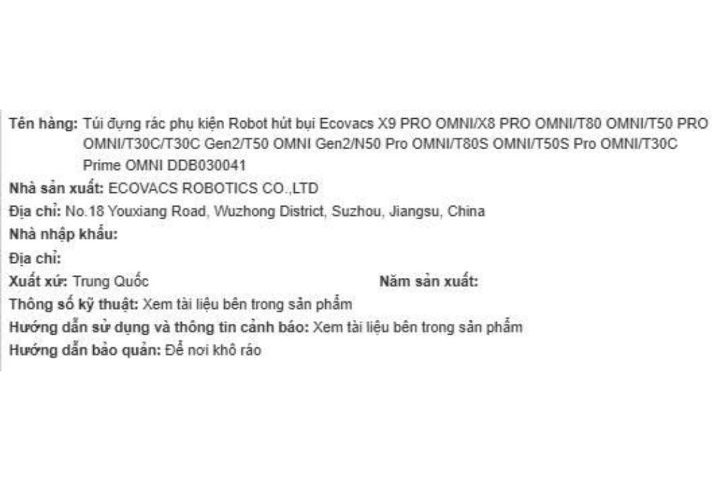 Phụ kiện Túi đựng rác dùng cho Robot hút bụi Ecovacs X8 PRO OMNI / T80S OMNI/ T80 OMNI/ T50 PRO OMNI / T30C Gen2/ T30C/ T30C Prime Omni - 2