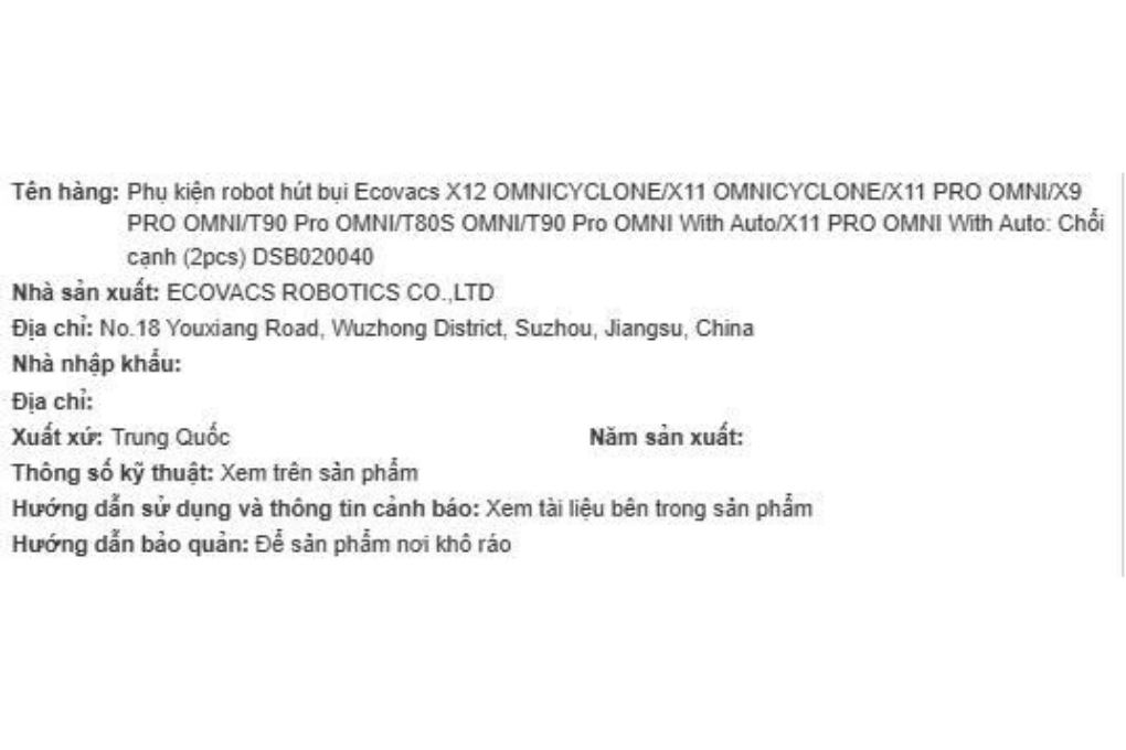 Phụ kiện Chổi cạnh dùng cho Robot hút bụi Ecovacs X12 Omnicyclone/ X11 OMNICYCLONE/ X11 PRO OMNI/ T90 PRO OMNI/ T80S OMNI - 2