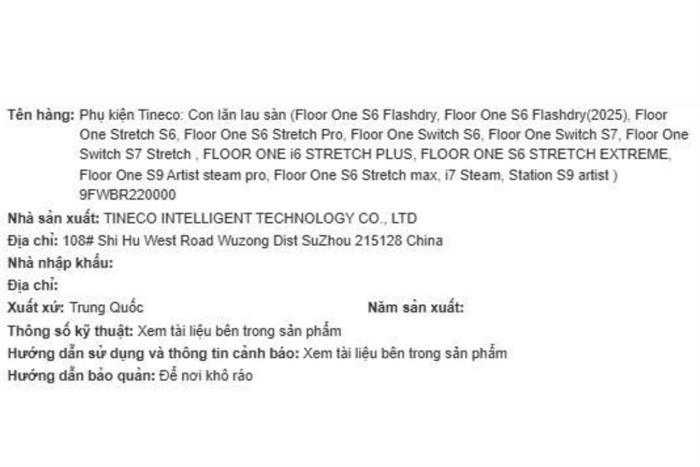 Phụ kiện Màng lọc dùng cho Hút bụi lau sàn Tineco S6 Stretch Max/ S6 Stretch Extreme/ S9 Artist Steam Pro Màu Trắng