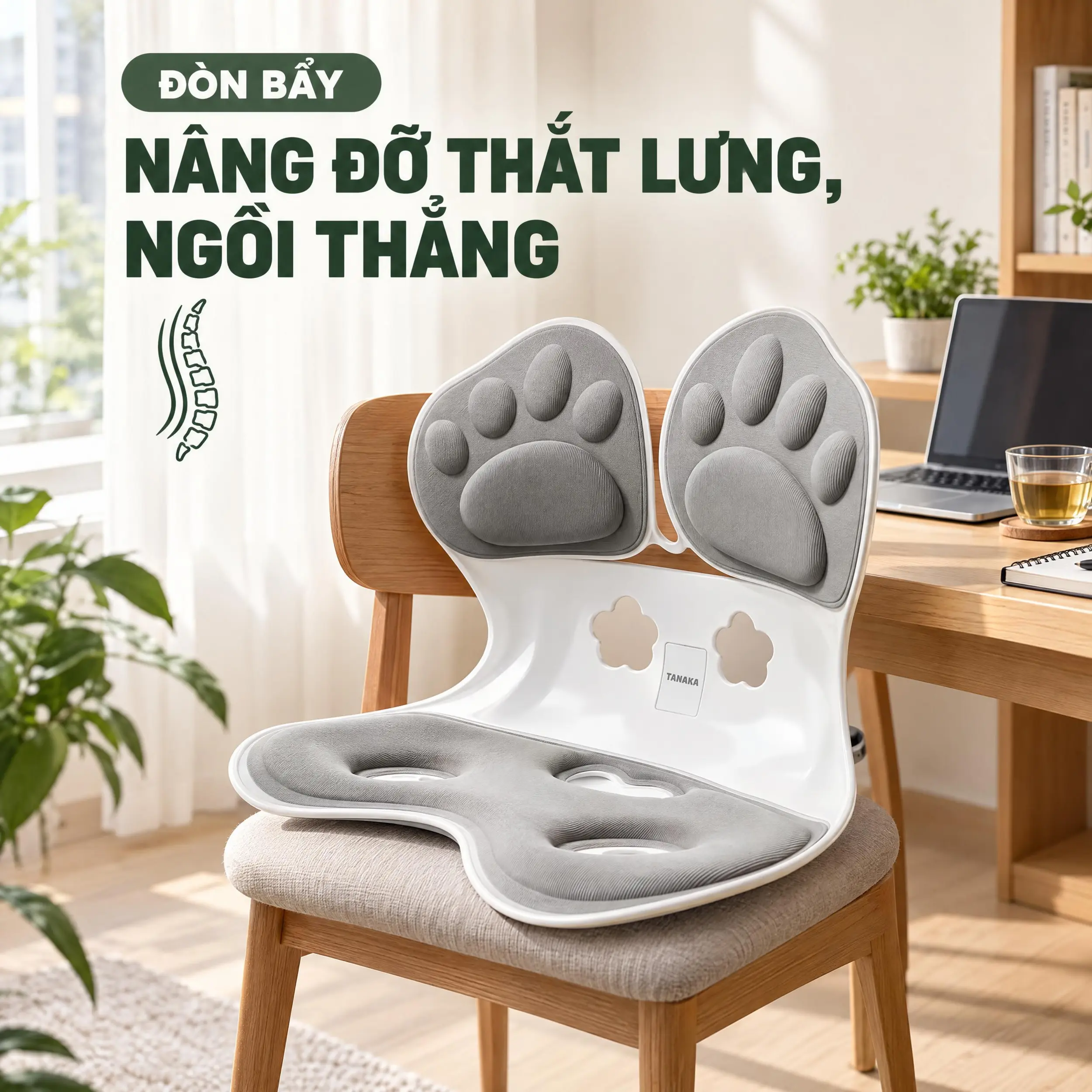 Ghế chỉnh dáng ngồi TANAKA CP-BR-GR Màu Xám