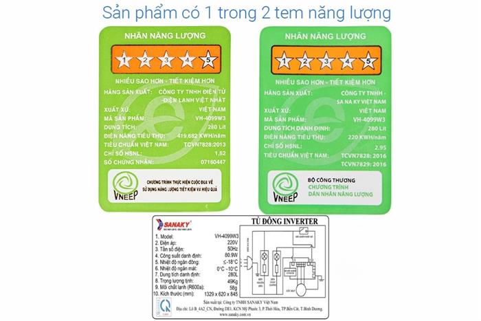 Tủ đông Sanaky Inverter 280 lít VH-4099W3 Màu Trắng