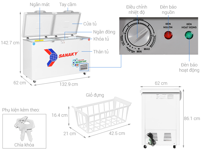 Tủ đông Sanaky Inverter 280 lít TD.VH4099W4K