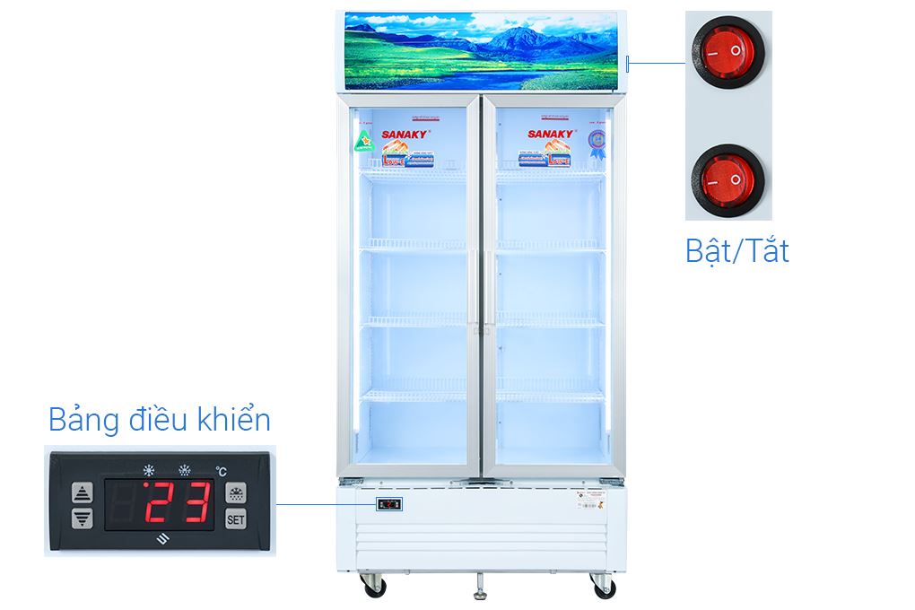 Tủ mát 2 cánh Sanaky 900 lít TM.VH1009HP Màu Trắng