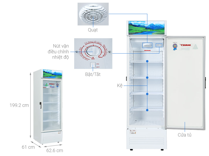 Tủ mát Sanaky Inverter 340 lít TM.VH408K3L