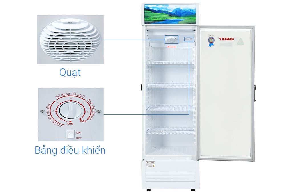 Tủ mát Sanaky Inverter 340 lít TM.VH408K3L Màu Trắng
