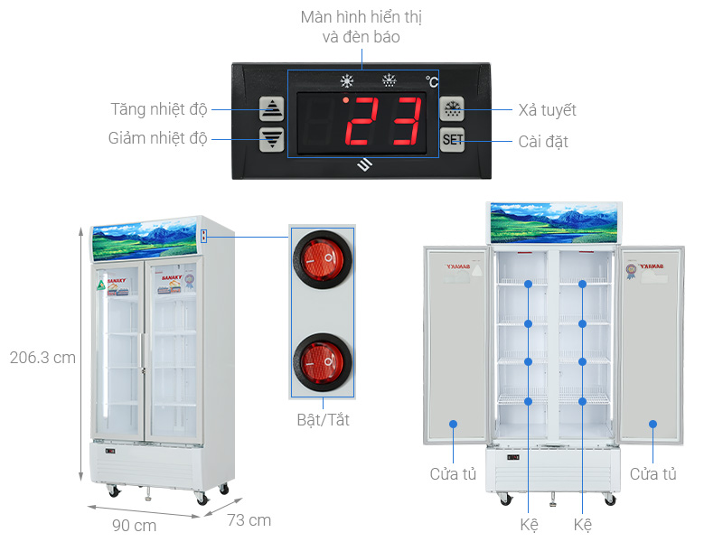Tủ mát 2 cánh Sanaky 700 lít TM.VH8009HP