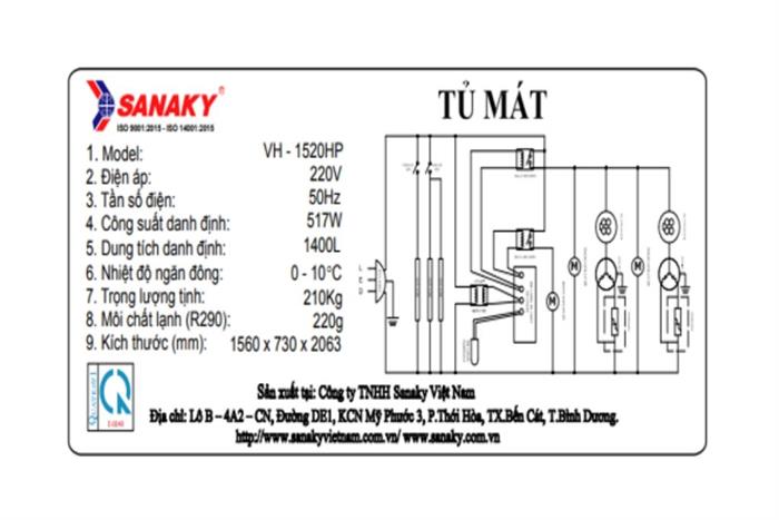 Tủ mát Sanaky 1400 lít TM.VH1520HP Màu Trắng