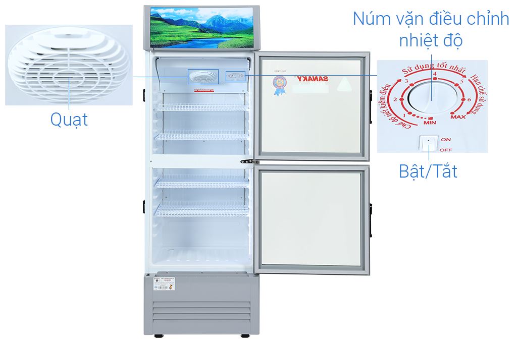 Tủ mát 2 cánh Sanaky 240 lít VH-308WL Màu Trắng