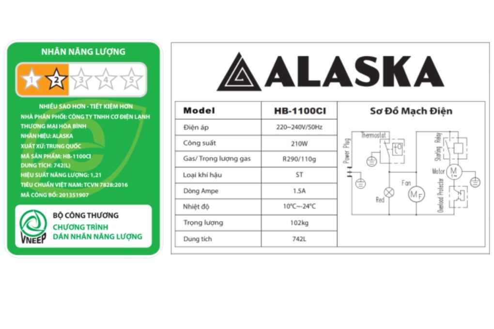 Tủ đông Alaska Inverter 742 lít HB-1100CI Màu Trắng