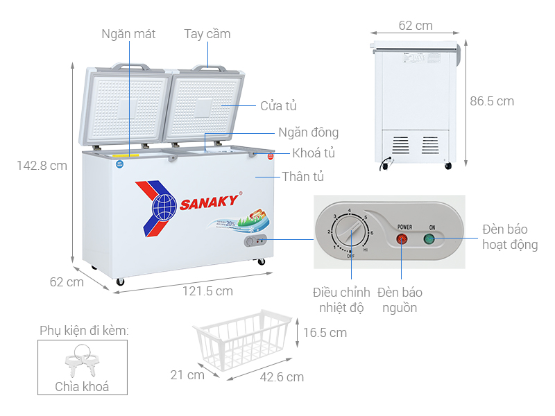 Tủ đông Sanaky 260 lít VH-3699W2KD
