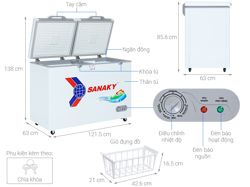 Tủ đông Sanaky 260 lít VH-3699W2KD