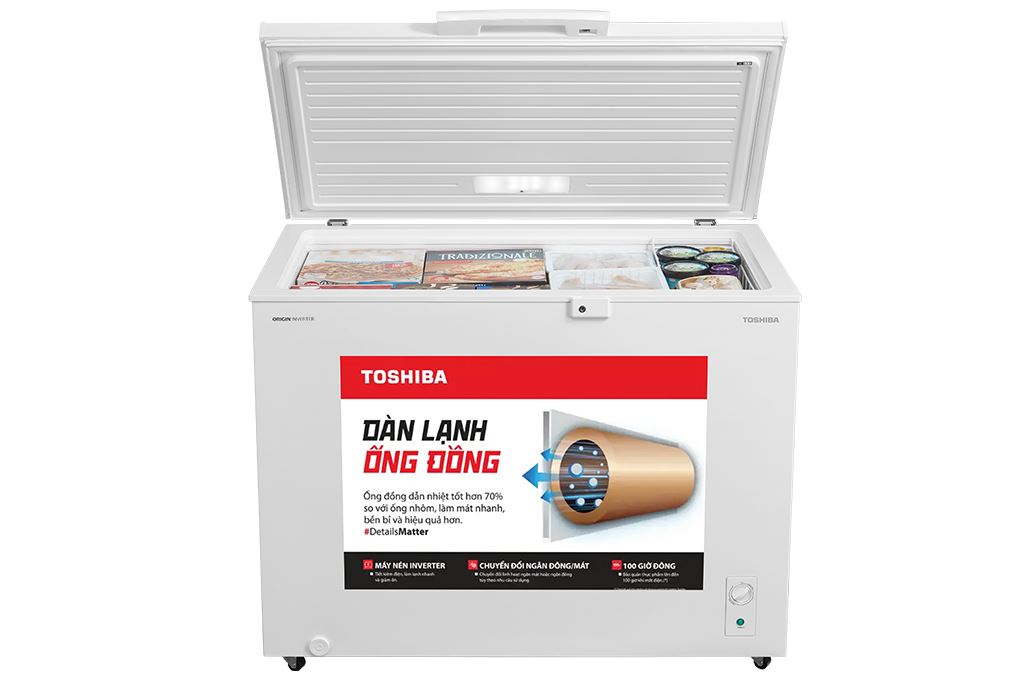 Tủ đông Toshiba Inverter 293 lít GR-RC390CM-PMV(01) Màu Trắng